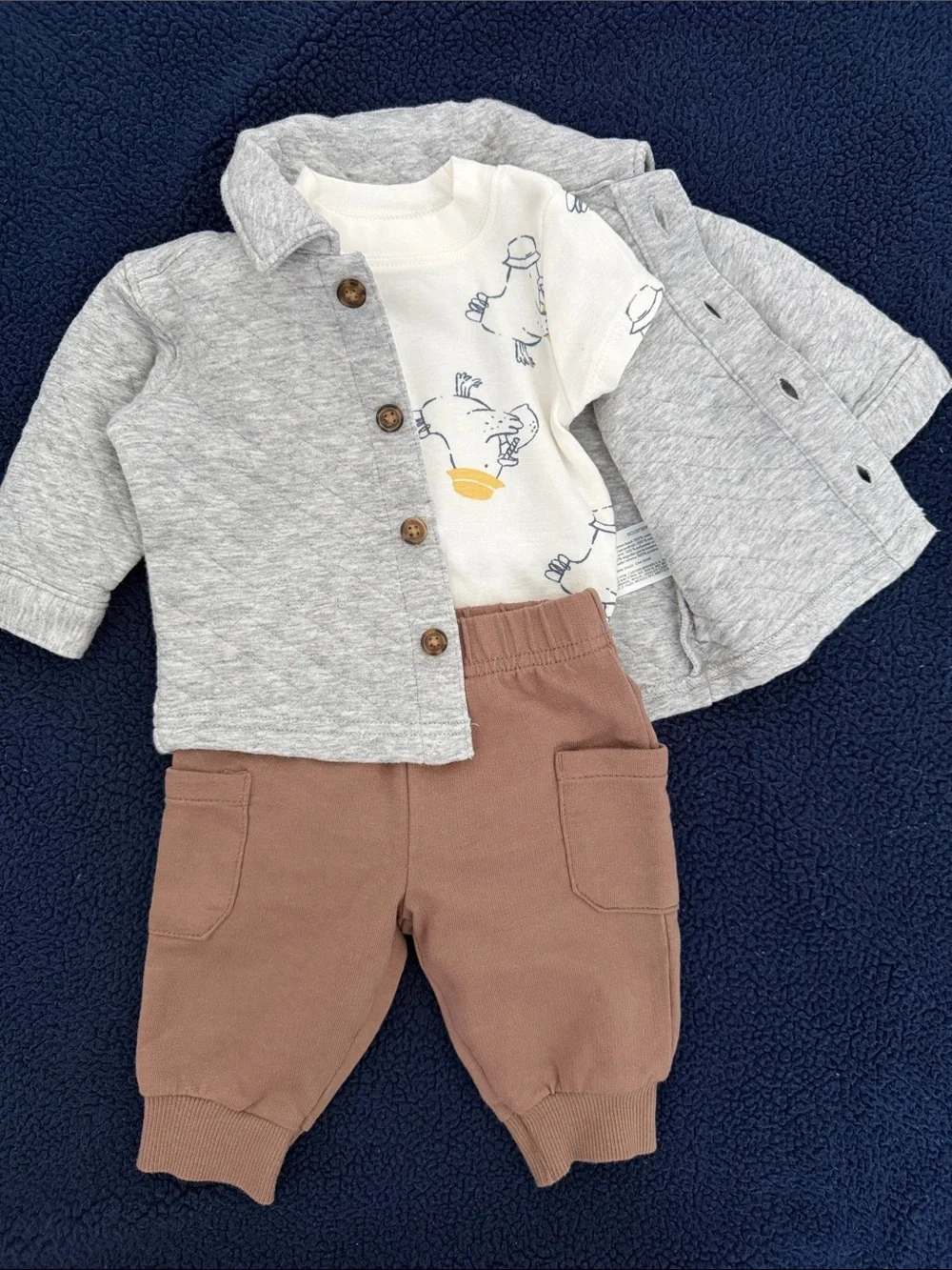 Carter's Neutral Baby Set in Gray, Brown & Cream